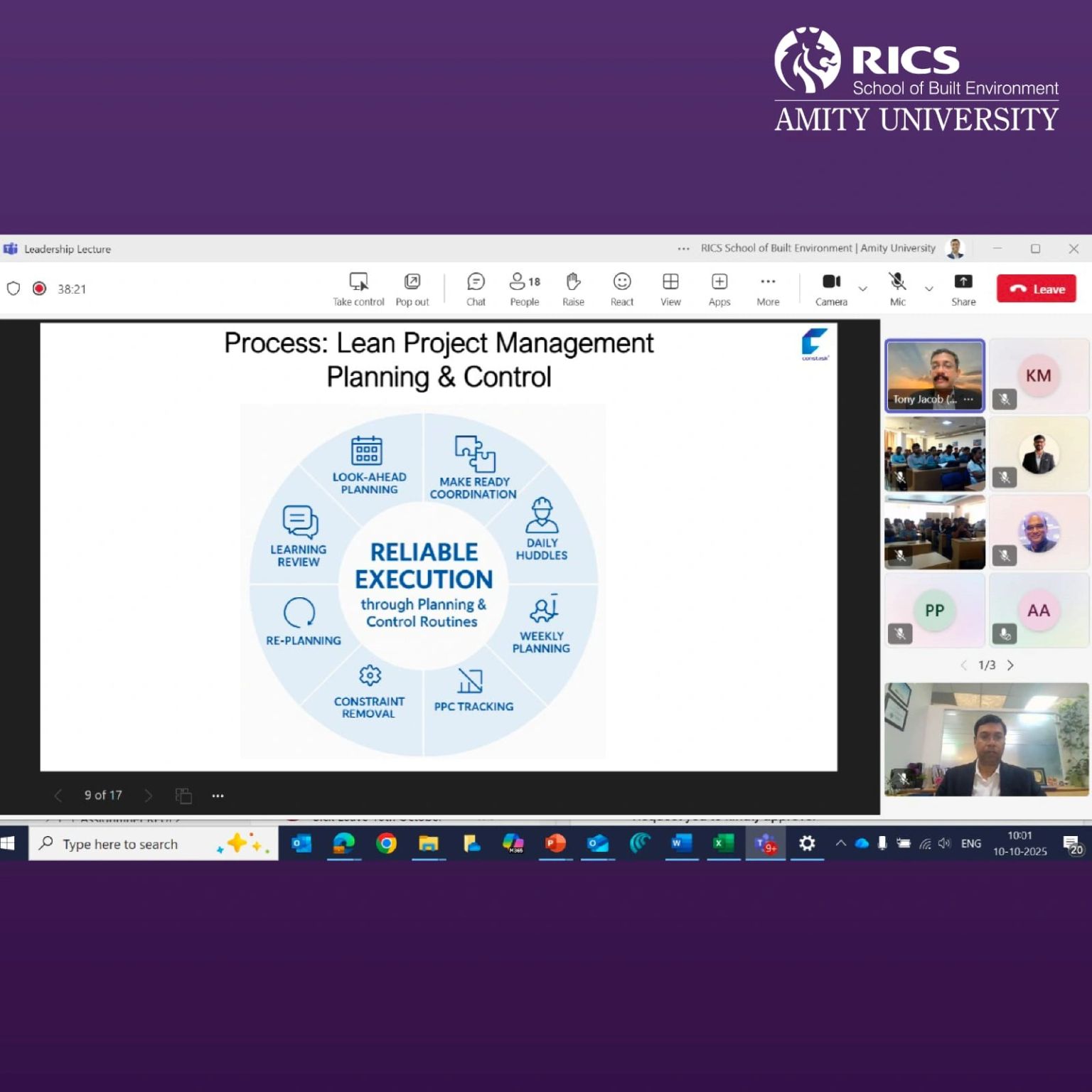 Leadership Lecture at RICS School of Built Environment, Amity University Noida