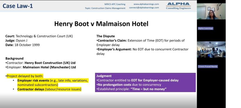 Guest lecture on Construction Claims & EOT