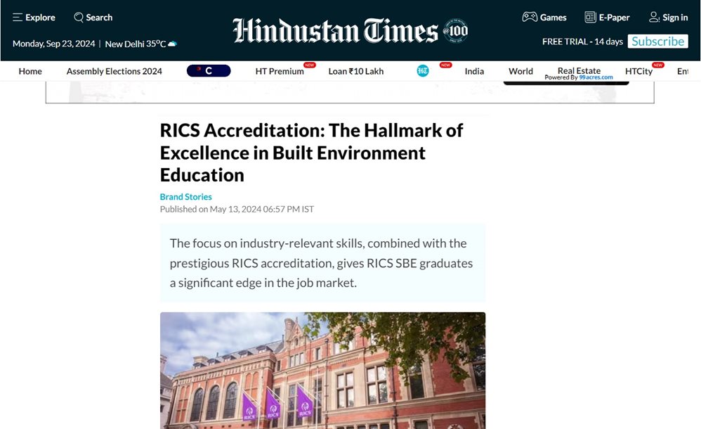 RICS Accreditation: The Hallmark of Excellence in Built Environment Education
