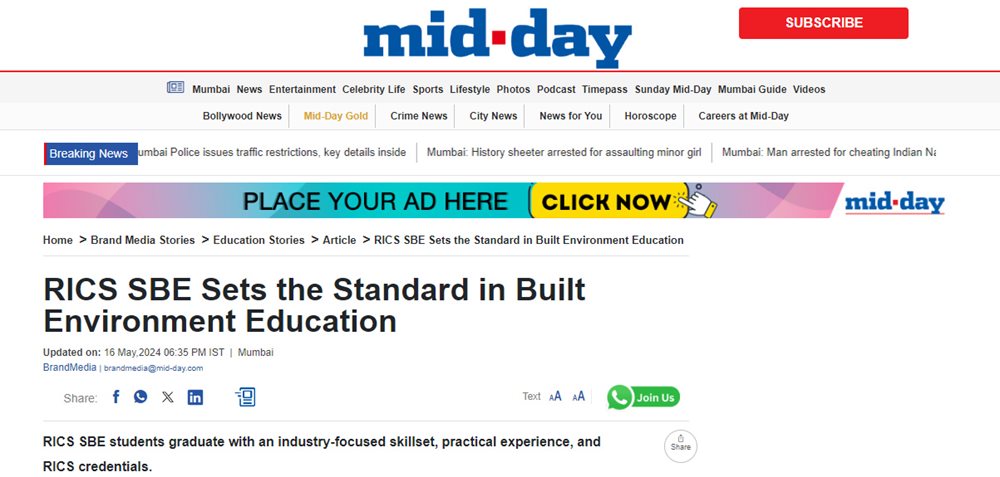 RICS SBE Sets the Standard in Built Environment Education