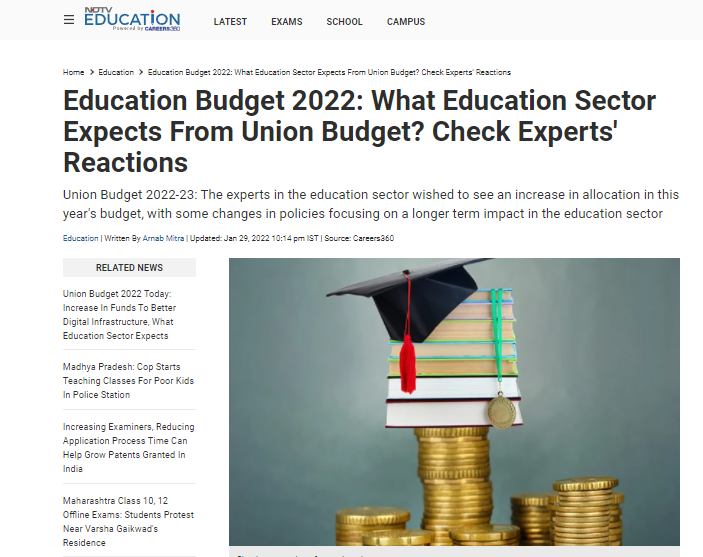 Education Budget 2022: What Education Sector Expects From Union Budget? Check Experts