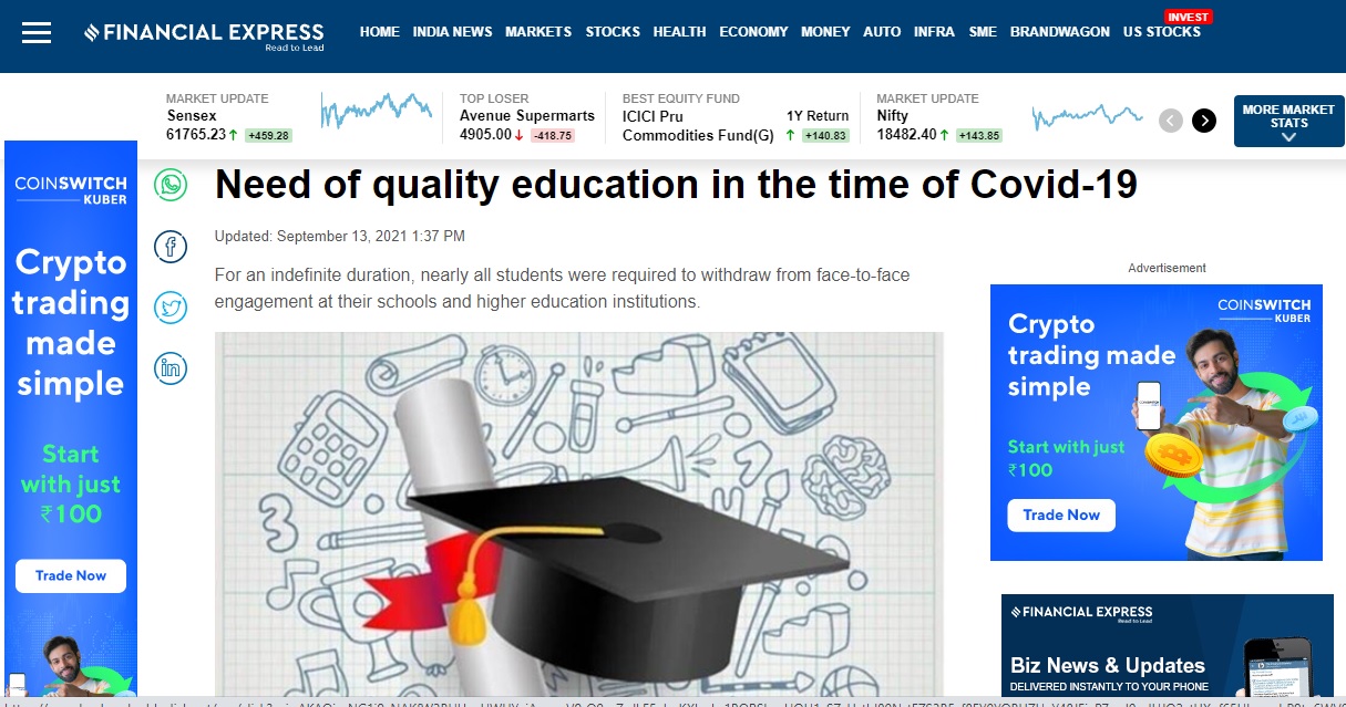 Need of quality education in the time of Covid-19