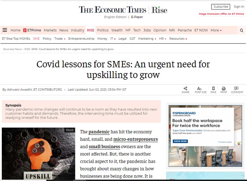 Covid lessons for SMEs: An urgent need for upskilling to grow
