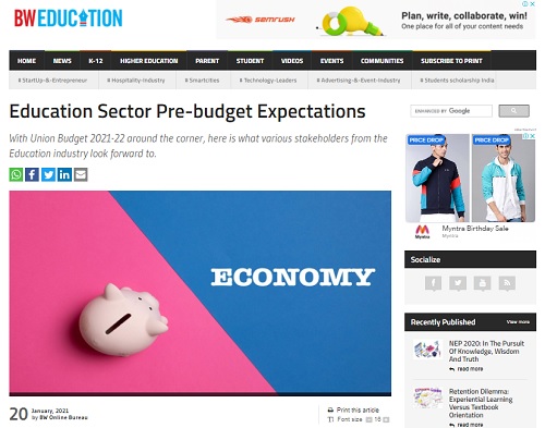 Education Sector Pre-budget Expectations
