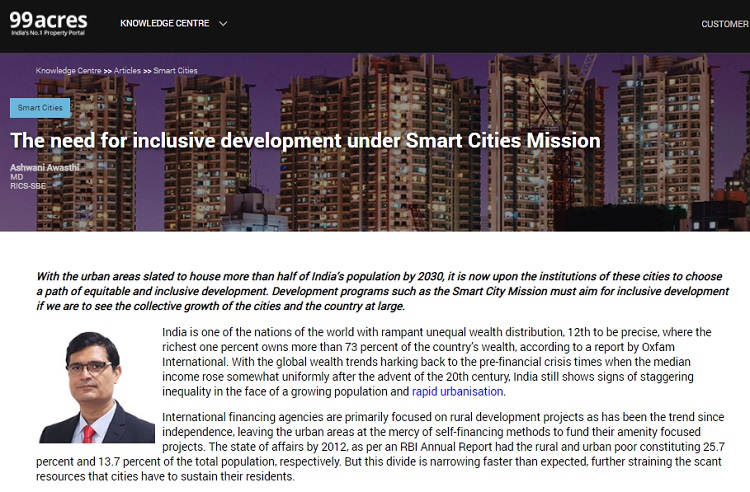 The need for inclusive development under Smart Cities Mission