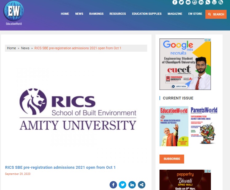 RICS SBE pre-registration admissions 2021 open from Oct 1