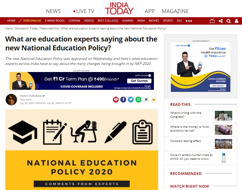 What are education experts saying about the new National Education Policy?