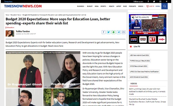 Budget 2020 Expectations: More sops for Education Loan, better spending–experts...