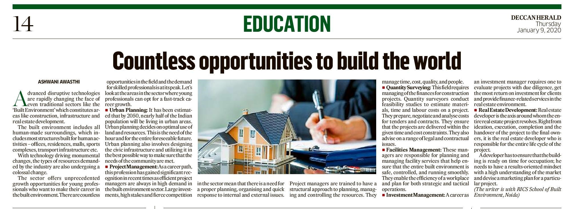 Countless opportunities to build the world